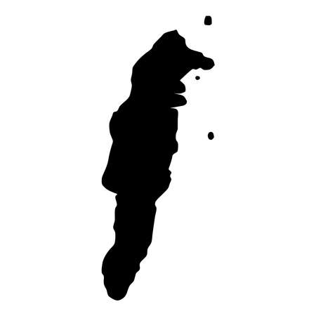 San Andres map. Island silhouette icon. Isolated San Andres black map outline. Vector illustration.のイラスト素材