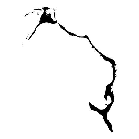 Eleuthera map. Island silhouette icon. Isolated Eleuthera black map outline. Vector illustration.のイラスト素材