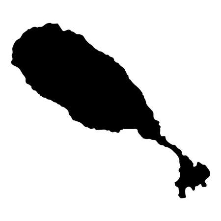 Saint Kitts map. Island silhouette icon. Isolated Saint Kitts black map outline. Vector illustration.のイラスト素材