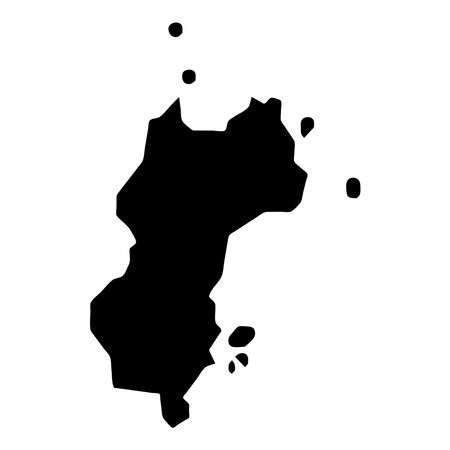 Mustique map. Island silhouette icon. Isolated Mustique black map outline. Vector illustration.のイラスト素材