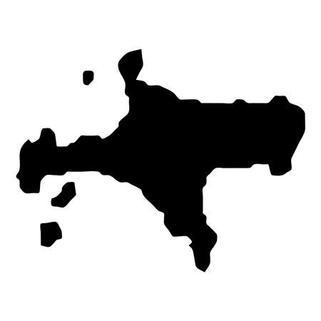 Ko Mak map. Island silhouette icon. Isolated Ko Mak black map outline. Vector illustration.のイラスト素材