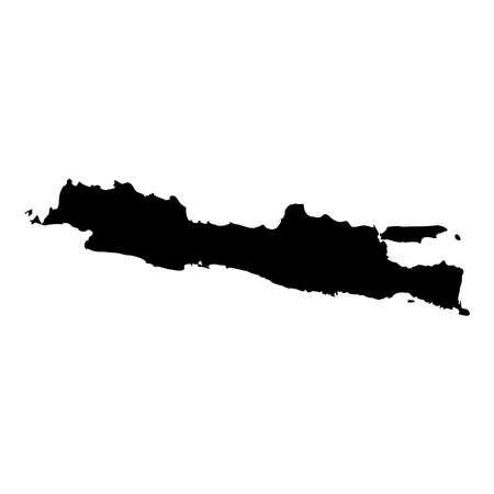 Java map. Island silhouette icon. Isolated Java black map outline. Vector illustration.のイラスト素材