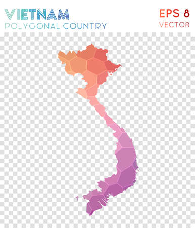 Vietnam polygonal mapのイラスト素材