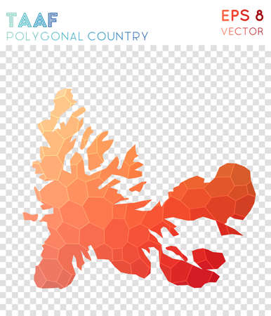 TAAF polygonal map, mosaic style country. Artistic low poly style, modern design. TAAF polygonal map for infographics or presentation.のイラスト素材