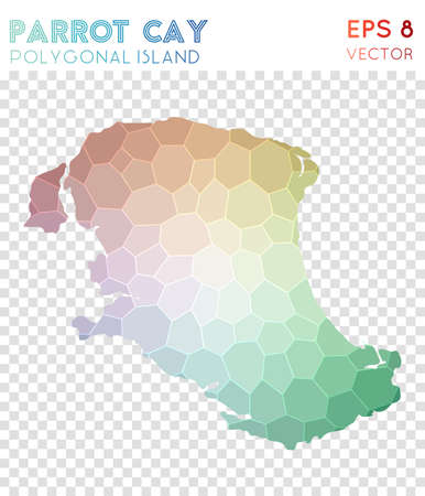Parrot Cay polygonal mapのイラスト素材