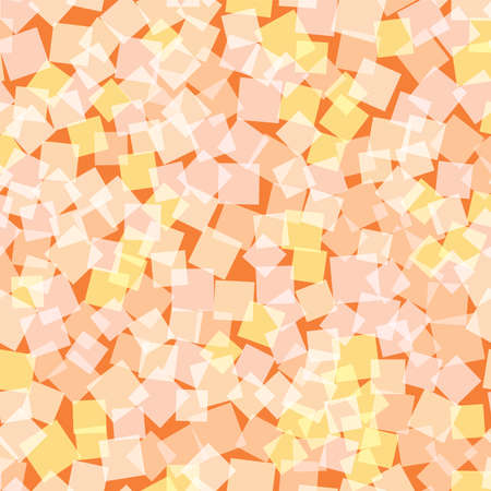 Abstract squares pattern. Orange geometric background. Charming random squares. Geometric chaotic decor. Vector illustration.のイラスト素材