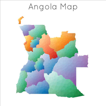 Low Poly map of Angola. Angola geometric polygonal, mosaic style map.のイラスト素材