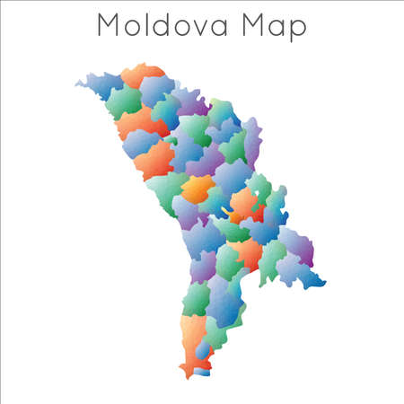 Low Poly map of Moldova. Moldova geometric polygonal, mosaic style map.のイラスト素材