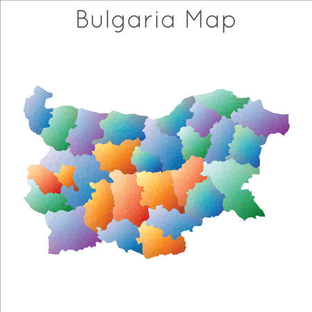 Low Poly map of Bulgaria. Bulgaria geometric polygonal, mosaic style map.のイラスト素材