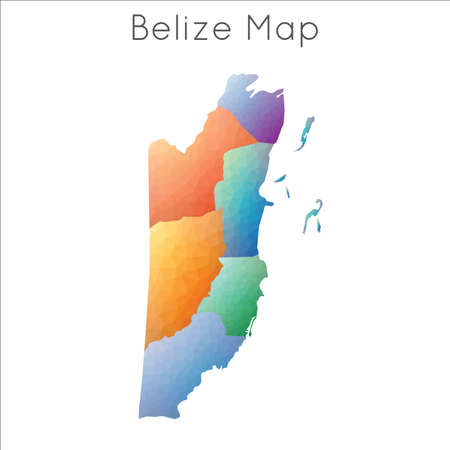 Low Poly map of Belize. Belize geometric polygonal, mosaic style map.のイラスト素材