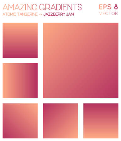 Colorful gradients in atomic tangerine, jazzberry jam color tones. Alive gradient background, astonishing vector illustration.のイラスト素材