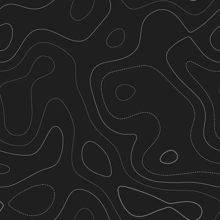 Contour lines. Admirable topography map. Dark seamless design, awesome tileable isolines pattern. Vector illustration.のイラスト素材