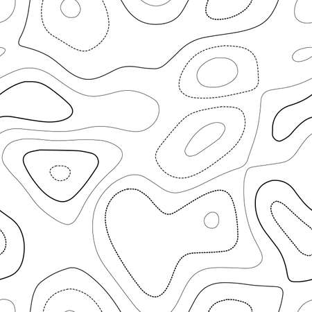 Topographic map background. Admirable topography map. Black and white seamless design, ecstatic tileable isolines pattern. Vector illustration.のイラスト素材
