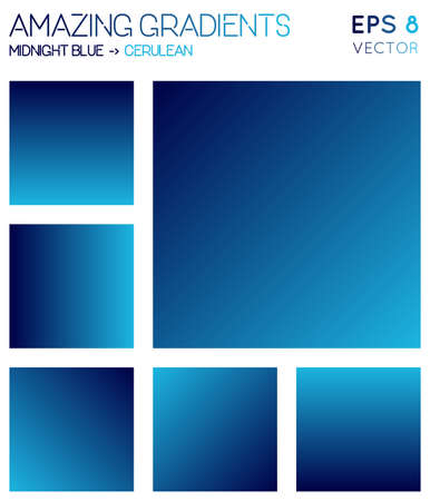 Colorful gradients in midnight blue, cerulean color tones. Adorable gradient background, admirable vector illustration.のイラスト素材