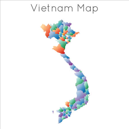 Low Poly map of Vietnam. Vietnam geometric polygonal, mosaic style map.のイラスト素材