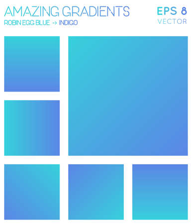 Colorful gradients in robin egg blue, indigo color tones. Adorable gradient background, astonishing vector illustration.のイラスト素材