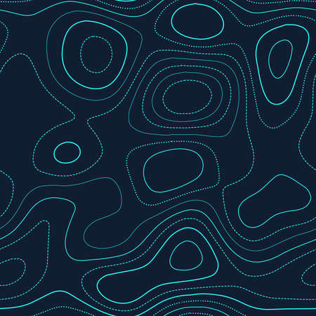 Amazing topography. Admirable topography map. Futuristic seamless design, enchanting tileable isolines pattern. Vector illustration.のイラスト素材