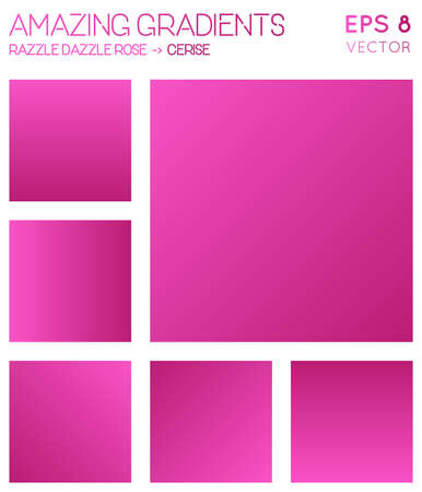Colorful gradients in razzle dazzle rose, cerise color tones. Adorable gradient background, lively vector illustration.のイラスト素材