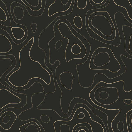Topographic contours. Actual topography map. Seamless design. Alluring tileable isolines pattern, vector illustration.のイラスト素材