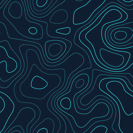 Abstract topography. Actual topography map. Futuristic seamless design, quaint tileable isolines pattern. Vector illustration.のイラスト素材