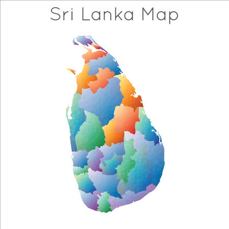 Low Poly map of Sri Lanka. Sri Lanka geometric polygonal, mosaic style map.のイラスト素材