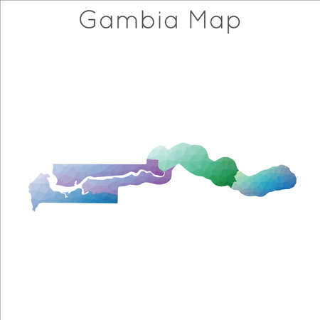Low Poly map of Gambia. Gambia geometric polygonal, mosaic style map.のイラスト素材