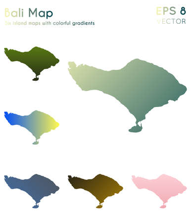 Map of Bali with beautiful gradients. Amusing set of Bali maps. Noteworthy vector illustration.のイラスト素材