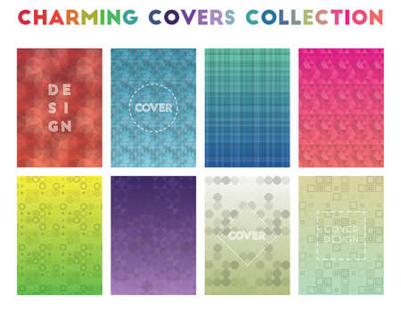 Charming Covers Collection. Alluring geometric patterns. Enchanting background. Vector illustration.のイラスト素材