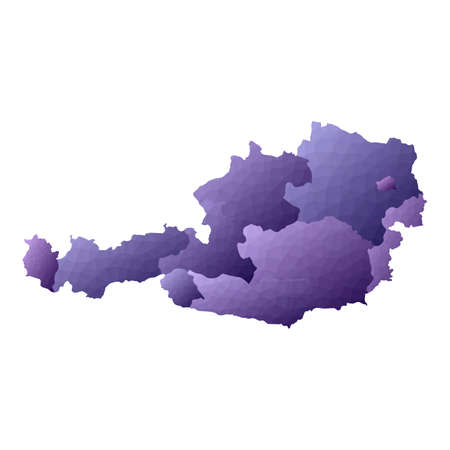 Austria map. Geometric style country outline. Beautiful violet vector illustration.のイラスト素材
