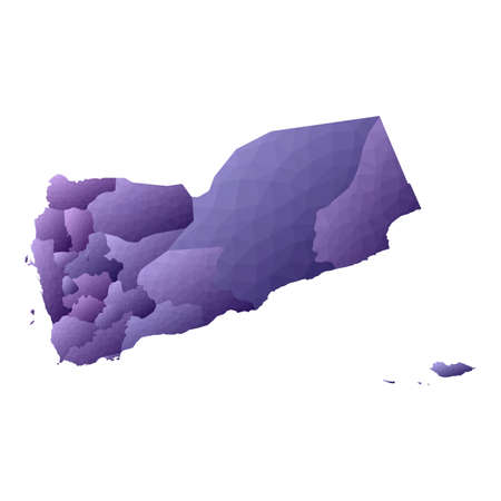 Yemen map. Geometric style country outline. Pretty violet vector illustration.のイラスト素材