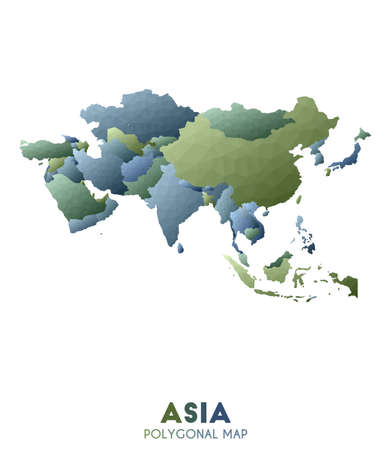 Asia Map. actual low poly style continent map. Decent vector illustration.のイラスト素材