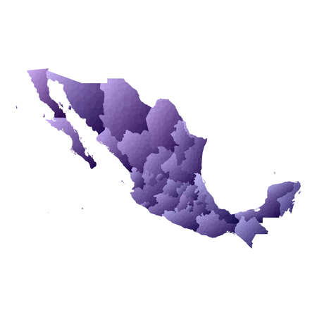 Mexico map. Geometric style country outline. Artistic violet vector illustration.のイラスト素材