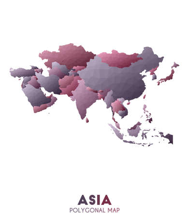 Asia Map. actual low poly style continent map. Fantastic vector illustration.のイラスト素材