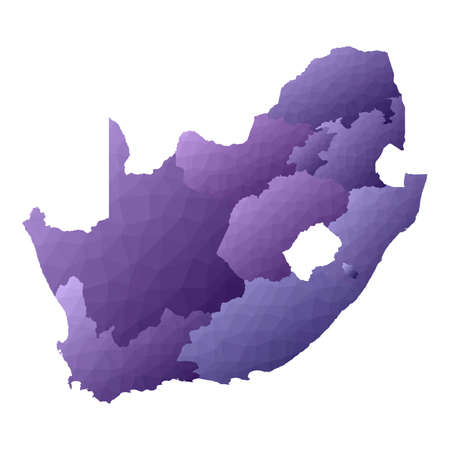 South Africa map. Geometric style country outline. Quaint violet vector illustration.のイラスト素材