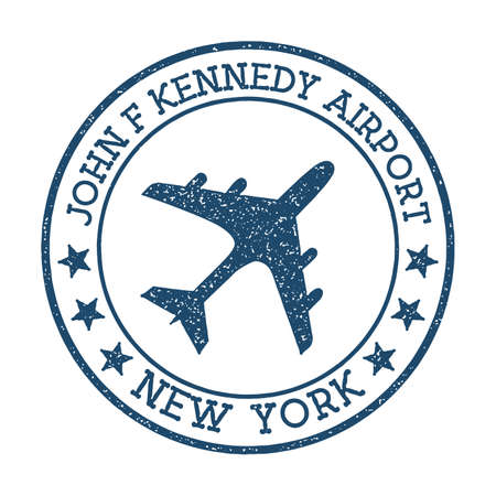 John F Kennedy Airport New York logo. Airport stamp vector illustration. New York aerodrome.のイラスト素材