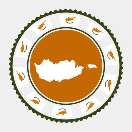 Cyprus flat stamp.  map and flag of Cyprus. Vector illustration.のイラスト素材