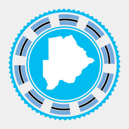 Botswana flat stamp. map and flag of Botswana. Vector illustration.のイラスト素材
