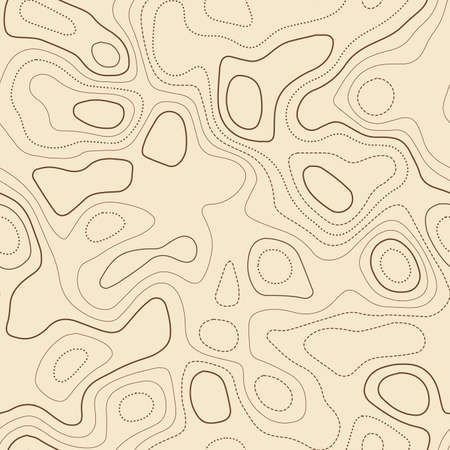 Topographic contours. Actual topographic map. Seamless design, awesome tileable isolines pattern. Vector illustration.のイラスト素材