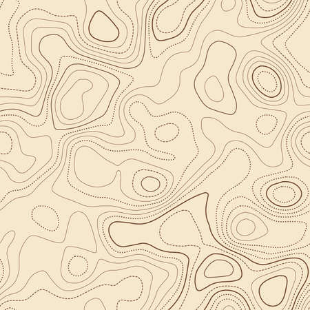 Topographic map lines. Actual topographic map. Seamless design, emotional tileable isolines pattern. Vector illustration.のイラスト素材