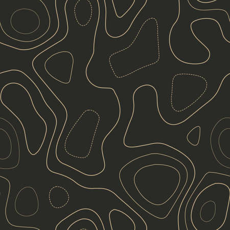Terrain topography. Actual topography map. Seamless design. Grand tileable isolines pattern, vector illustration.のイラスト素材