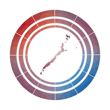 Palawan badge.  Multicolored Palawan rounded sign with map in geometric style for your infographics.のイラスト素材