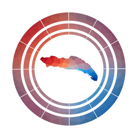 Anegada badge.  Multicolored Anegada rounded sign with map in geometric style for your infographics.のイラスト素材