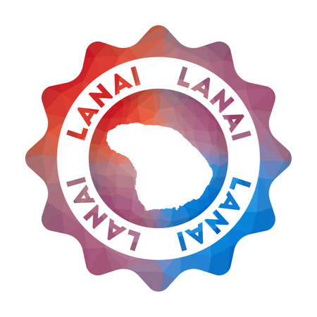 Lanai in geometric style. Multicolored polygonal Lanai rounded sign with map for your infographics.のイラスト素材