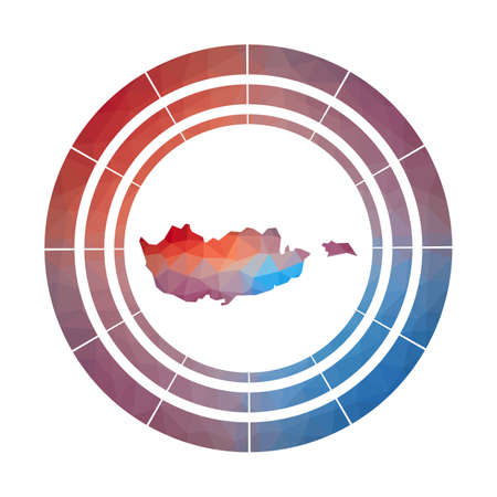 Cyprus badge.   Multicolored Cyprus rounded sign with map in geometric style for your infographics.のイラスト素材