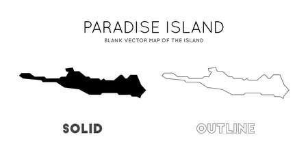Paradise Island map. Blank vector map of the Island. Borders of Paradise Island for your infographic. Vector illustration.のイラスト素材