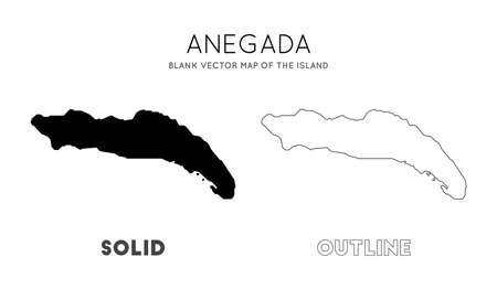 Anegada map. Blank vector map of the Island. Borders of Anegada for your infographic. Vector illustration.のイラスト素材