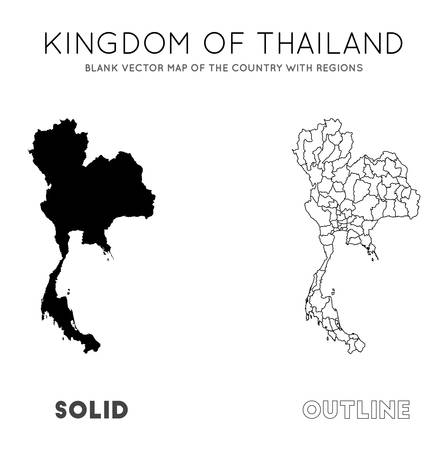 Thailand map. Blank vector map of the Country with regions. Borders of Thailand for your infographic. Vector illustration.のイラスト素材