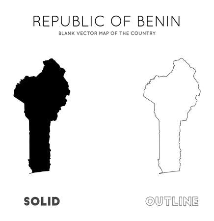 Benin map. Blank vector map of the Country. Borders of Benin for your infographic. Vector illustration.のイラスト素材