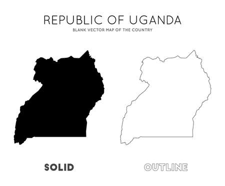 Uganda map. Blank vector map of the Country. Borders of Uganda for your infographic. Vector illustration.のイラスト素材