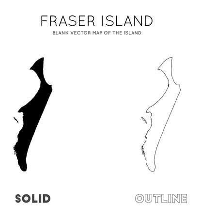 Fraser Island map. Blank vector map of the Island. Borders of Fraser Island for your infographic. Vector illustration.のイラスト素材